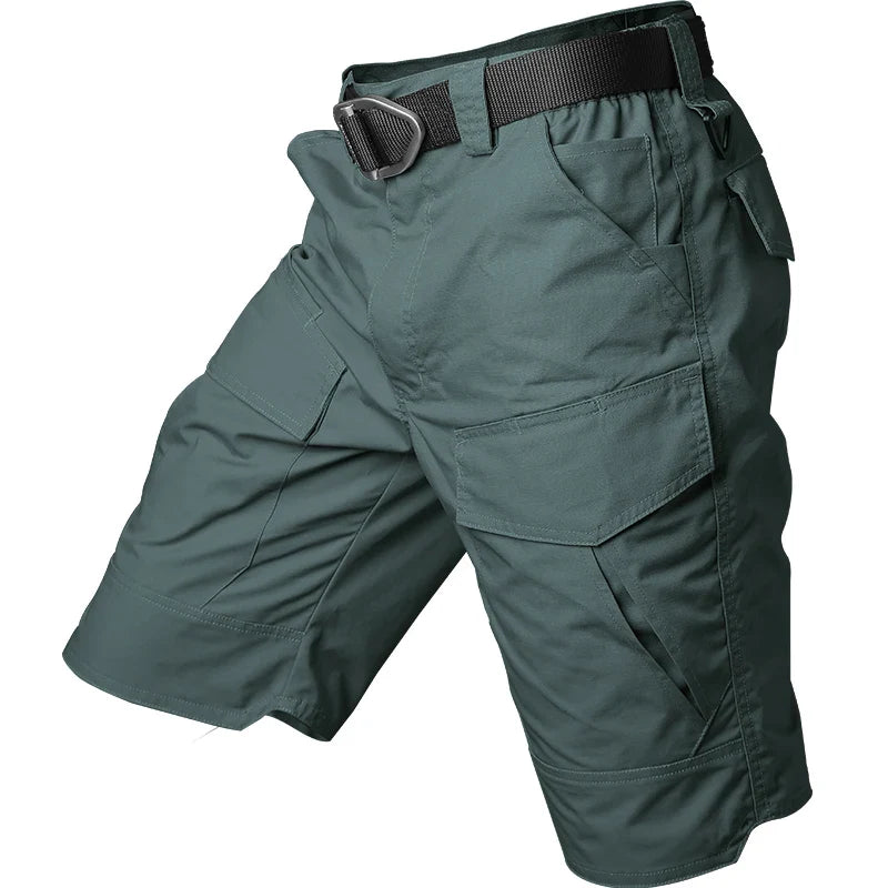 Short cargo de randonnée multi-poches pour hommes vert