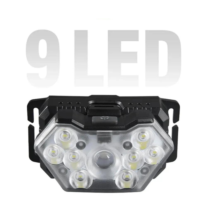 Lampe Frontale puissante 9 LED
