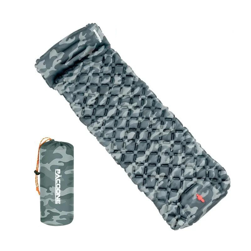Matelas de Camping Gonflable avec Pompe Intégrée camouflage