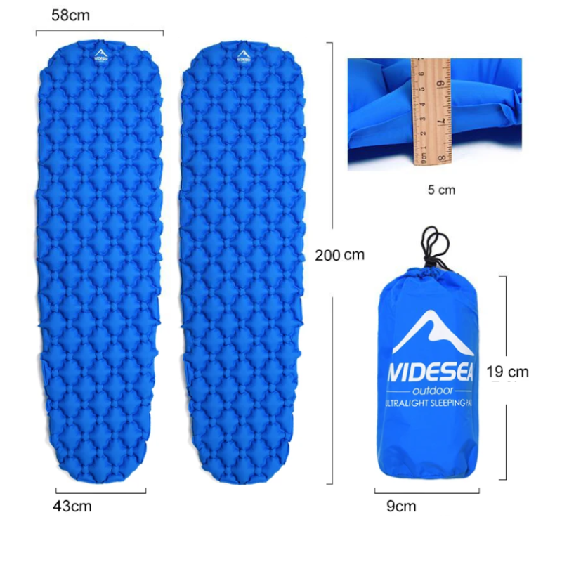 Matelas de Camping Ultraléger avec Sac de Gonflage dimensions