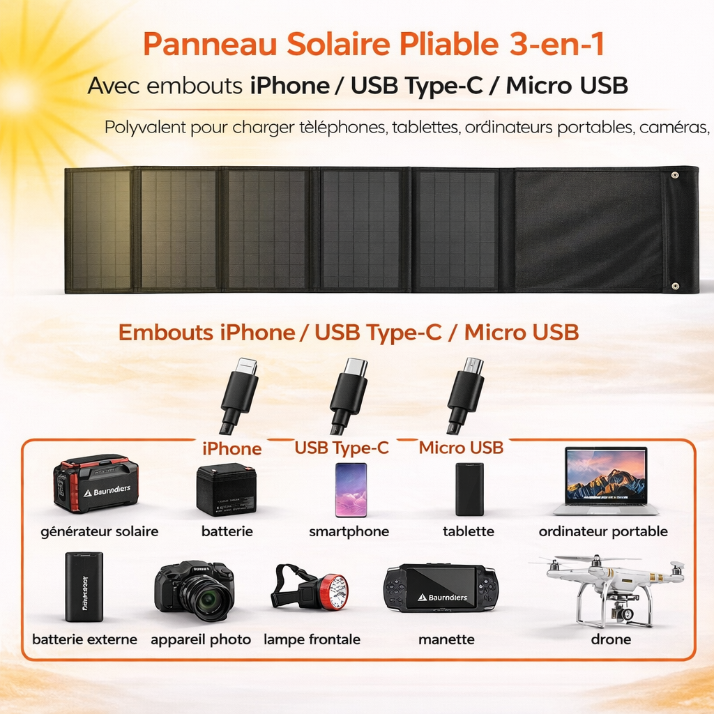 Kit Chargeur Solaire Randonnée
