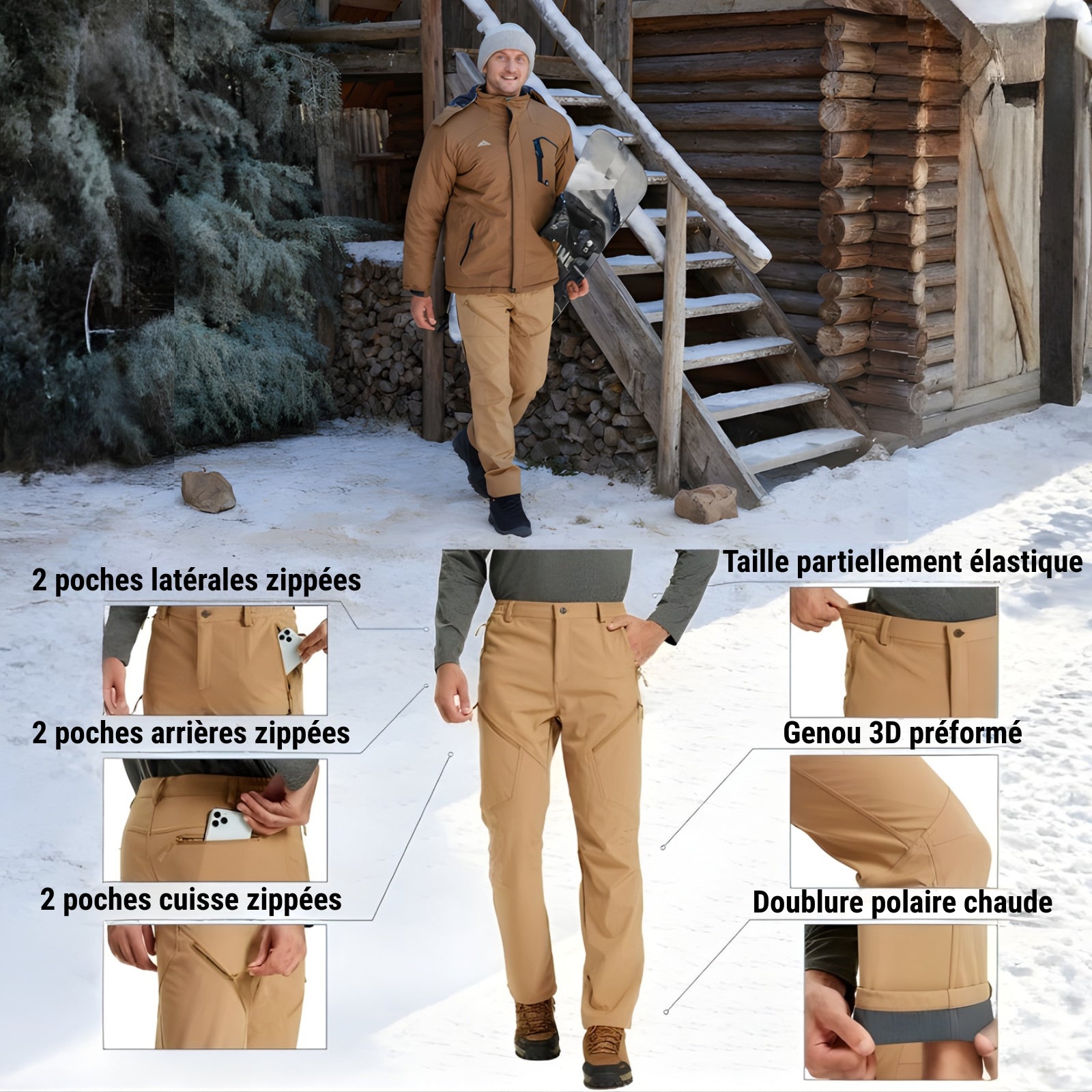 Pantalon Randonnée Deperlant Homme