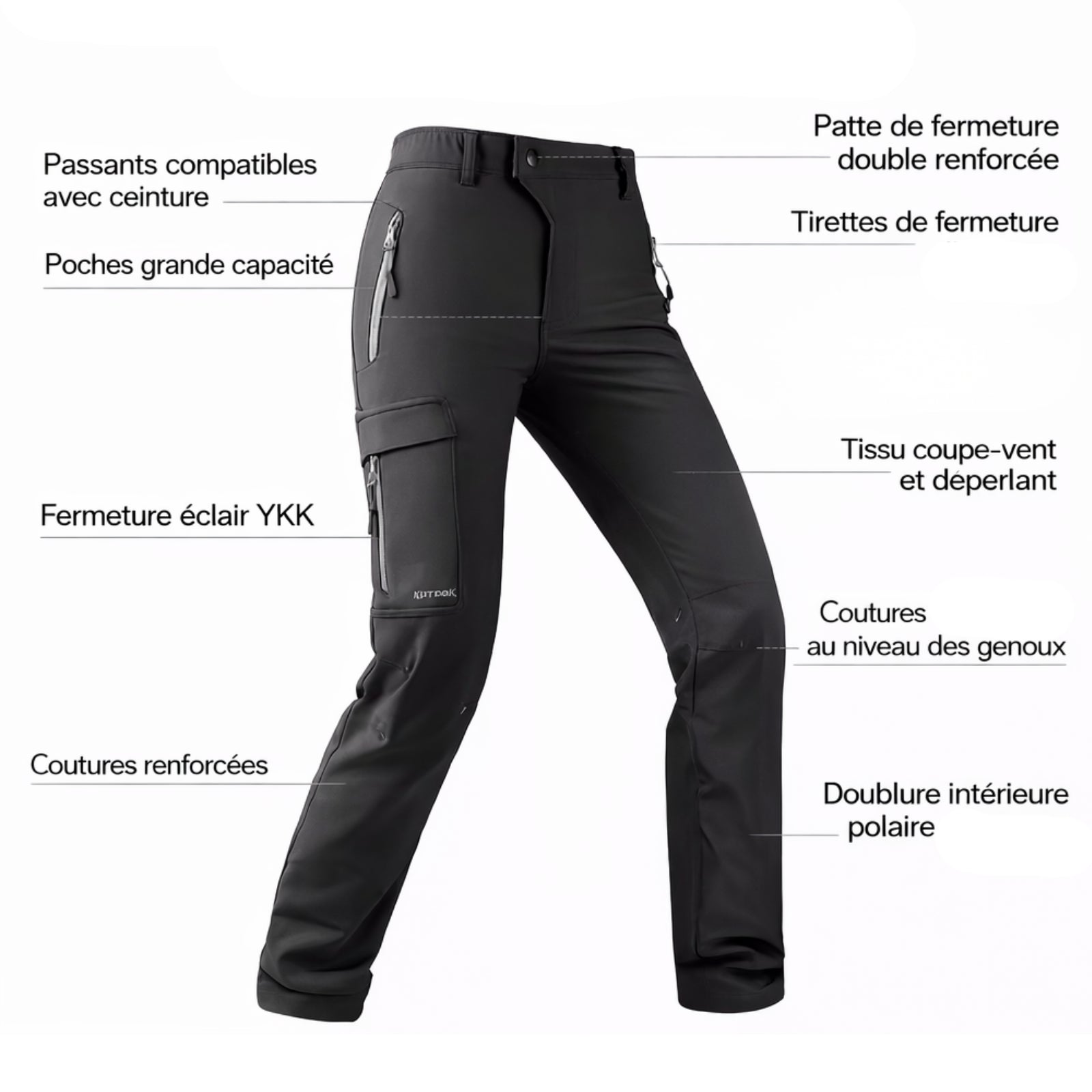Pantalon de Randonnée Femme Taille Haute