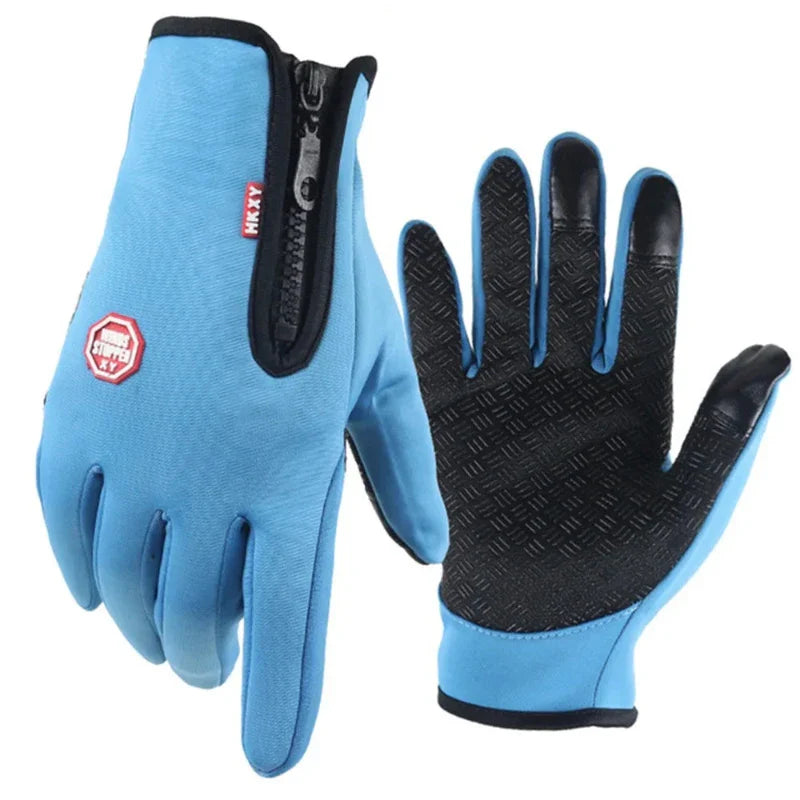 Gants de randonnée légères imperméables bleu clair
