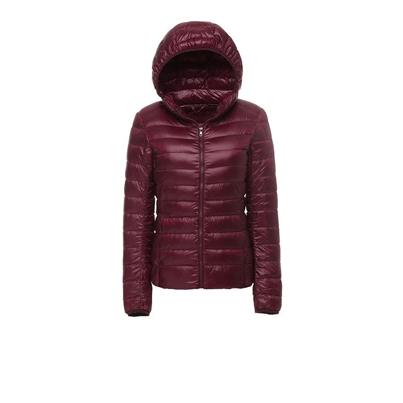 Doudoune randonnée à capuche pour femme violet