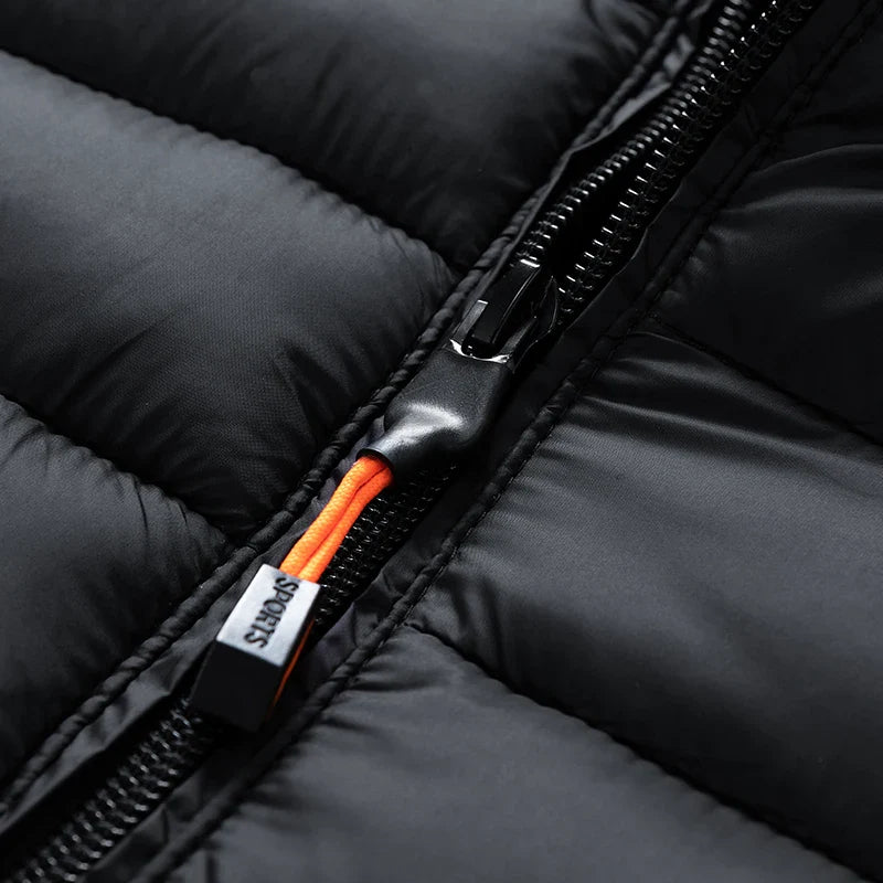 Doudoune randonnée automne hiver pour homme fermeture orange