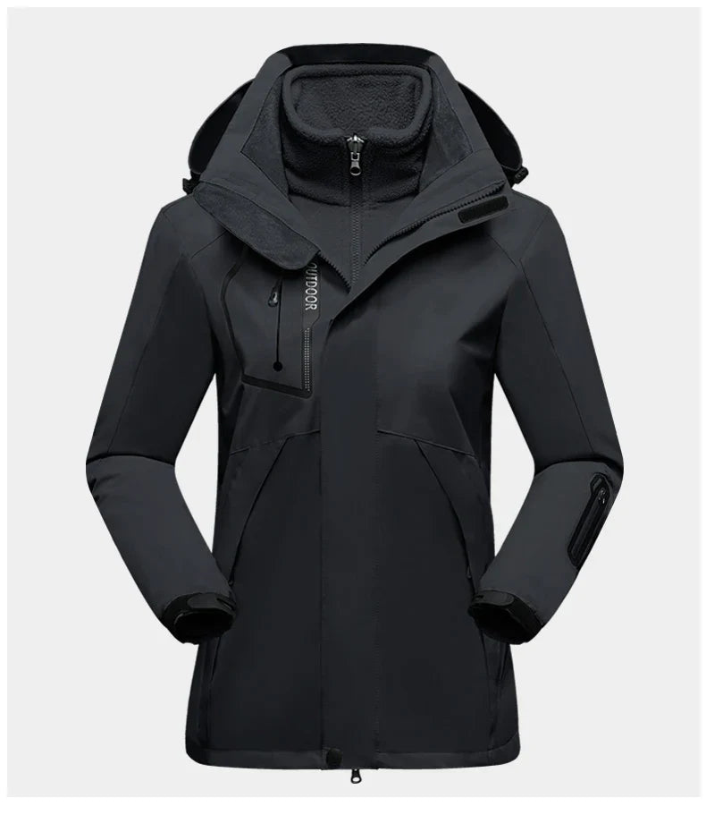 Veste de Randonnée 3 en 1 pour Femme noir