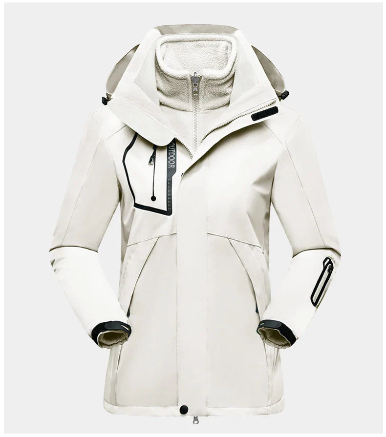 Veste de Randonnée 3 en 1 pour Femme blanc