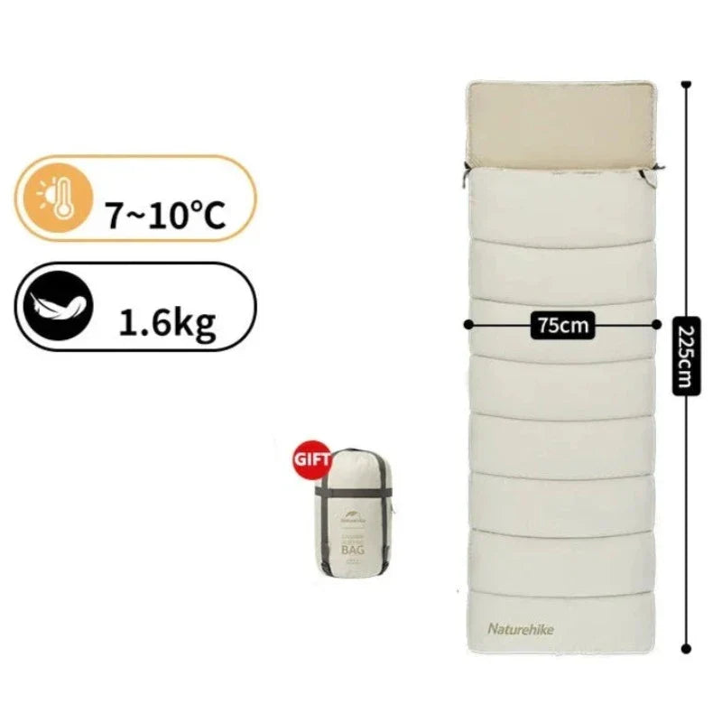 Sac de couchage à capuche randonnée 3 saisons blanc