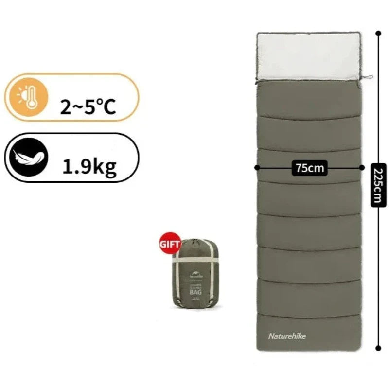 Sac de couchage à capuche randonnée 3 saisons vert