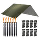 Vert Militaire / 3x3m / Toile - Piquets - Haubans