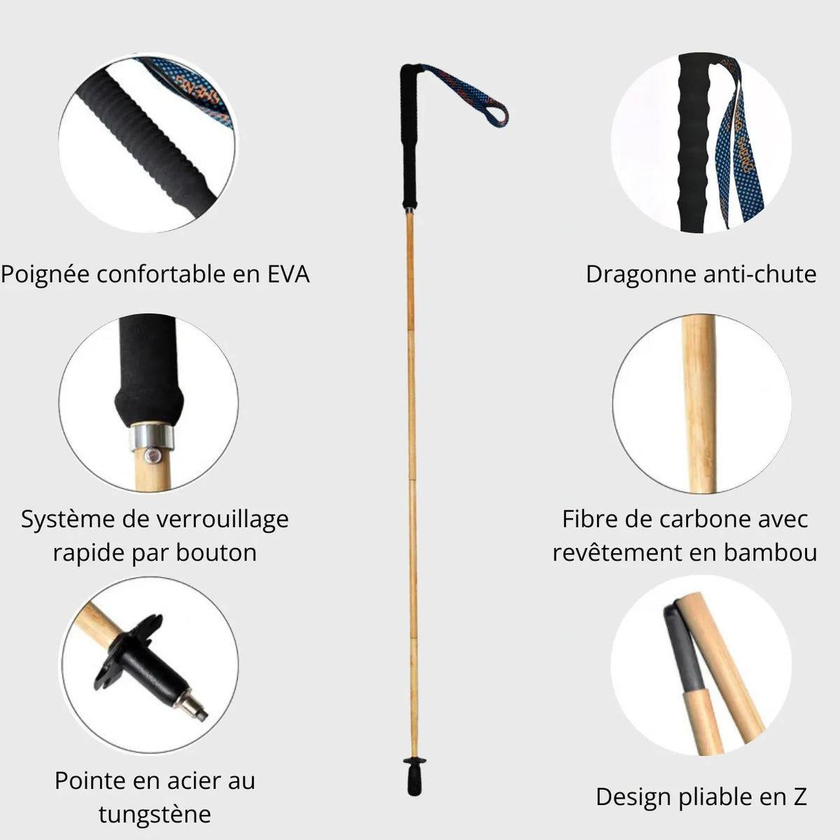 Baton De Randonnée En Bambou 2