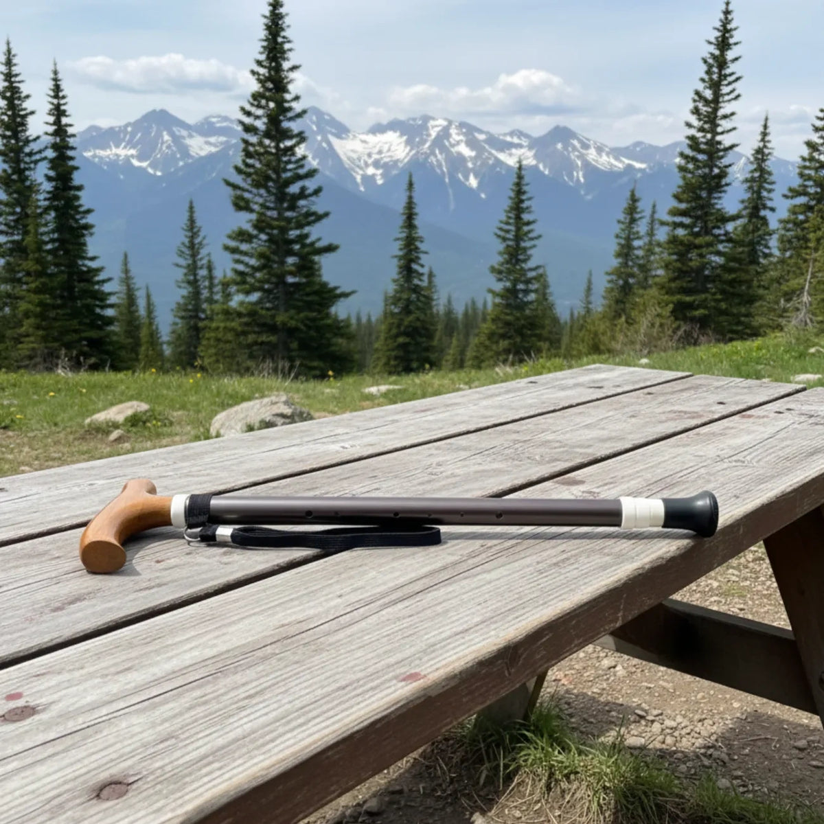Baton De Randonnée En Bois Avec Pointe
