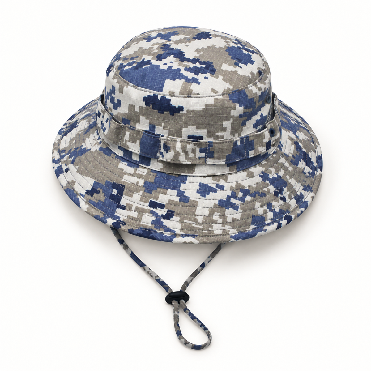Bob de pluie homme bleu camouflage – vue du dessus