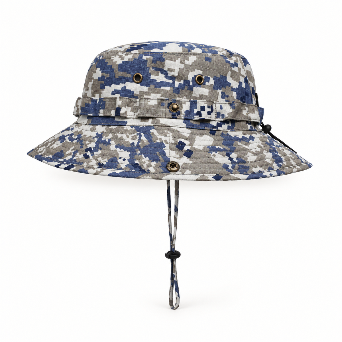Bob de pluie homme bleu camouflage – vue de profil