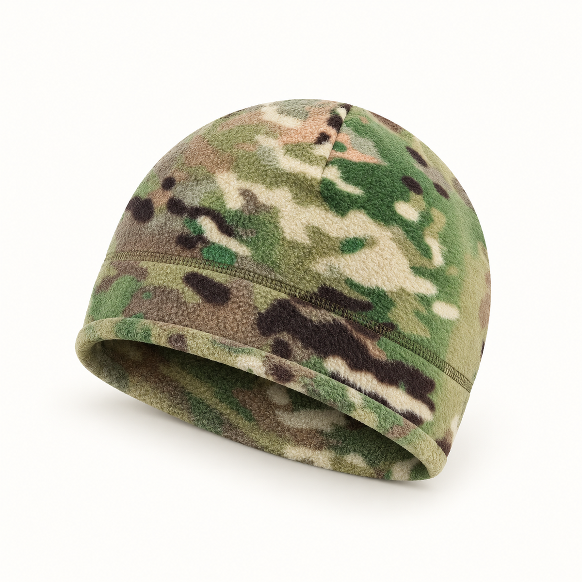 Bonnet fin homme vert – bord retourné et couture