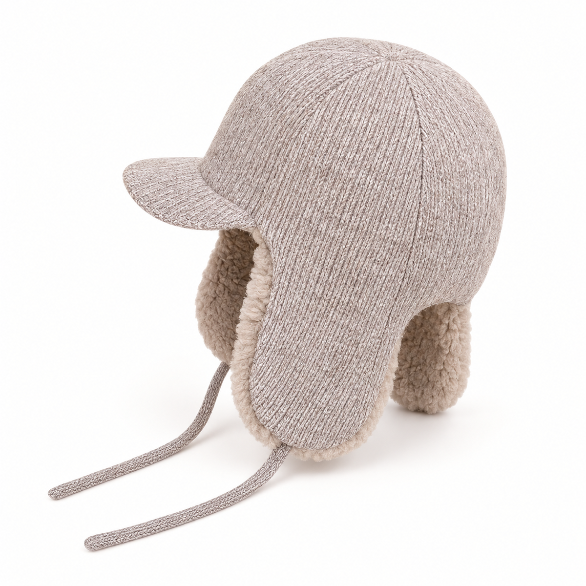 Bonnet grand froid femme beige – vue arrière trois-quarts
