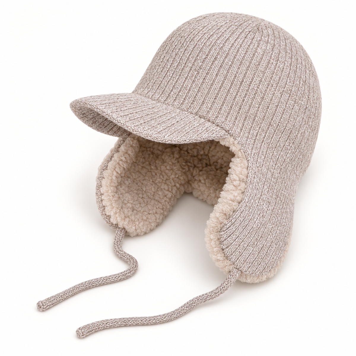 Bonnet grand froid femme beige – intérieur doublé