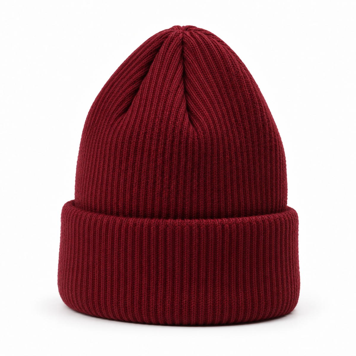 Bonnet randonnée laine rouge vin – vue de profil