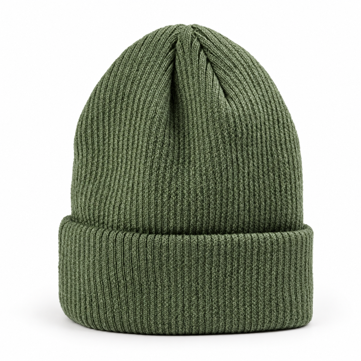Bonnet randonnée laine vert – packshot trois-quarts