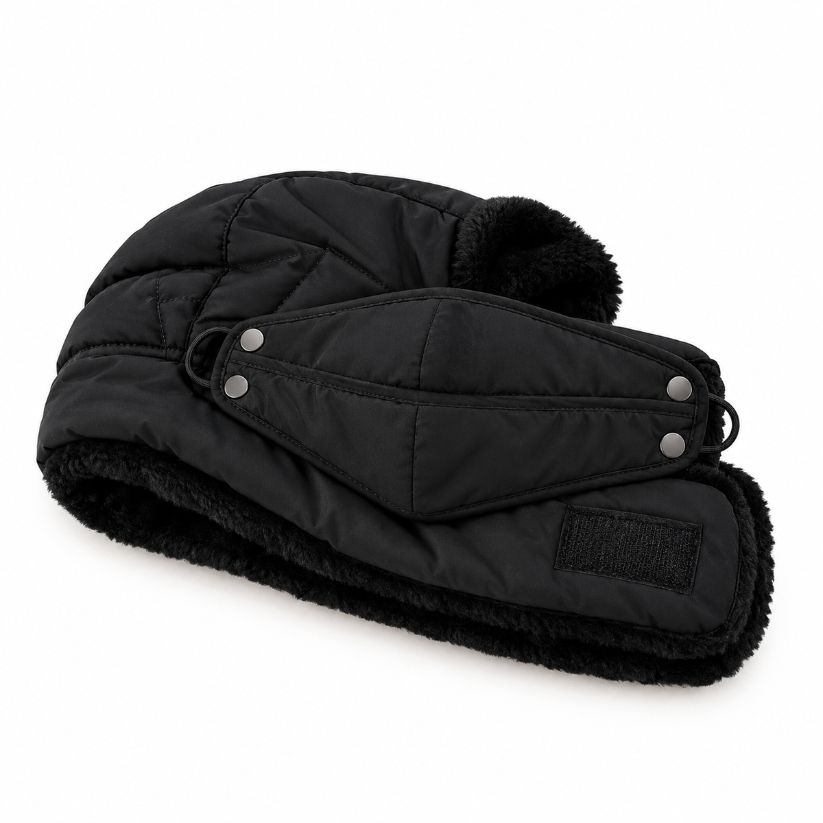 Bonnet randonnée léger noir – présentation pliée