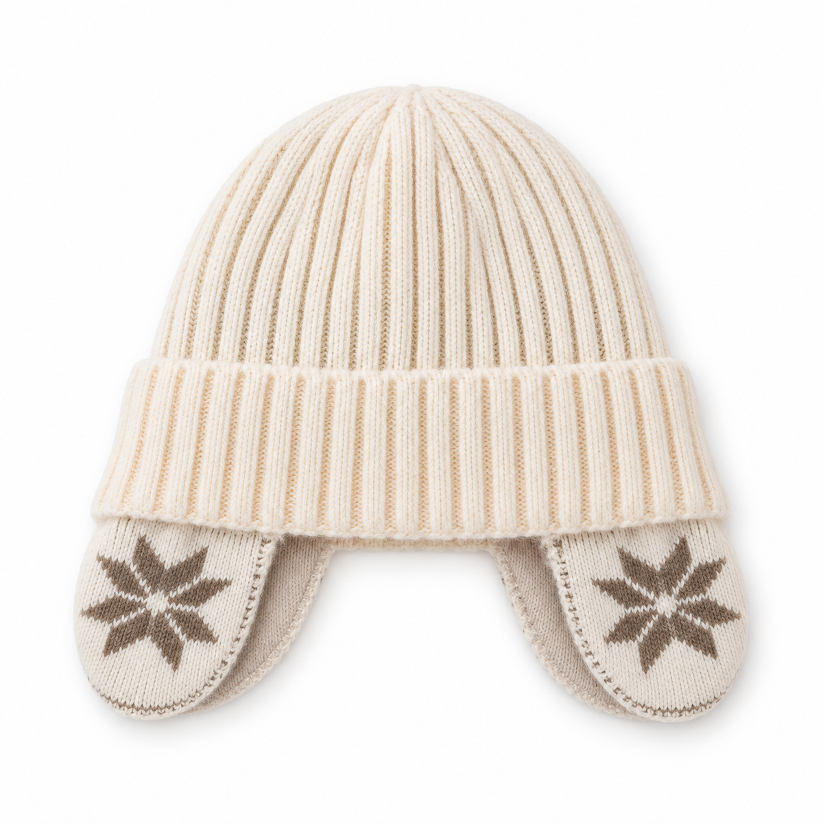 Bonnet randonnée pliable beige – vue à plat