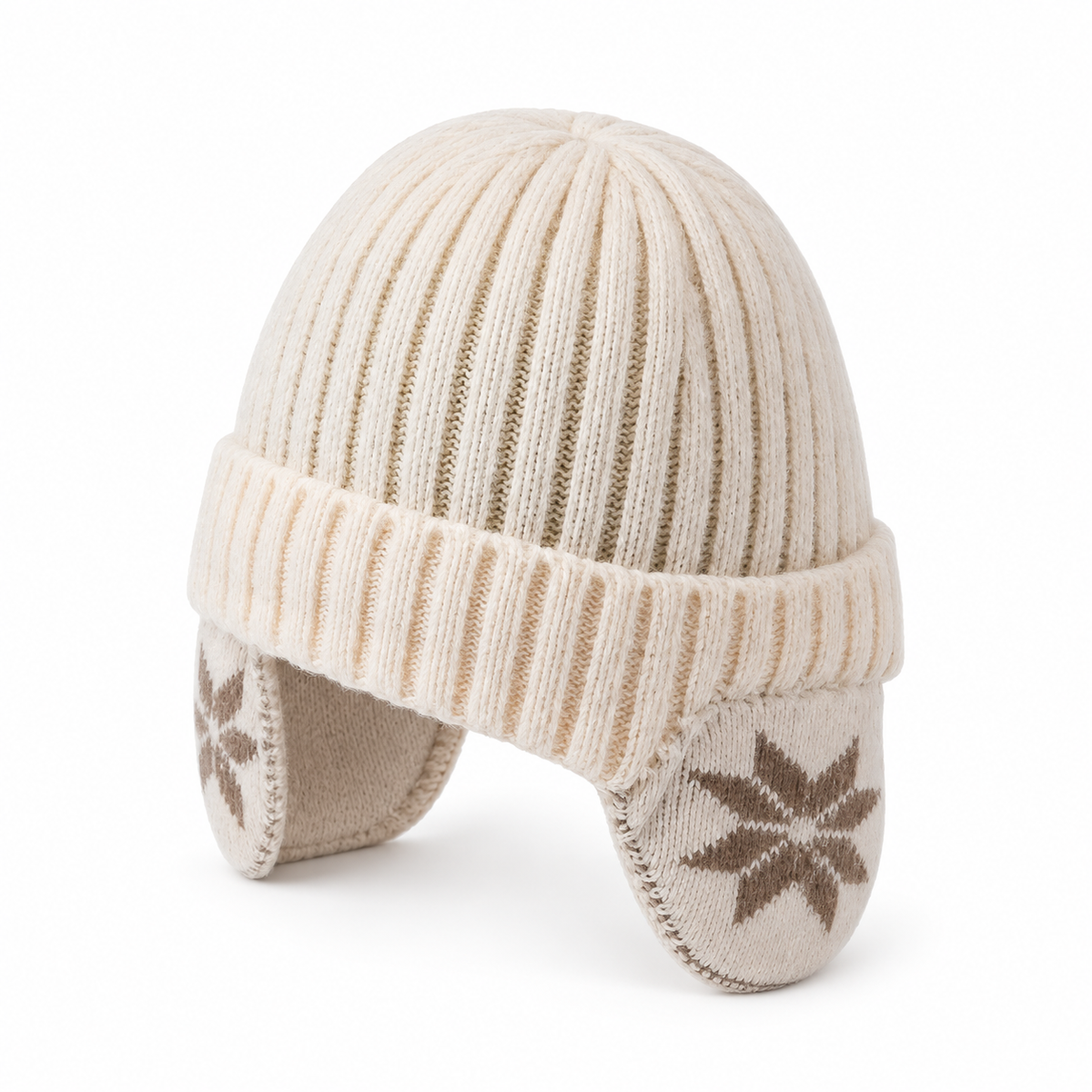 Bonnet randonnée pliable beige – trois-quarts arrière
