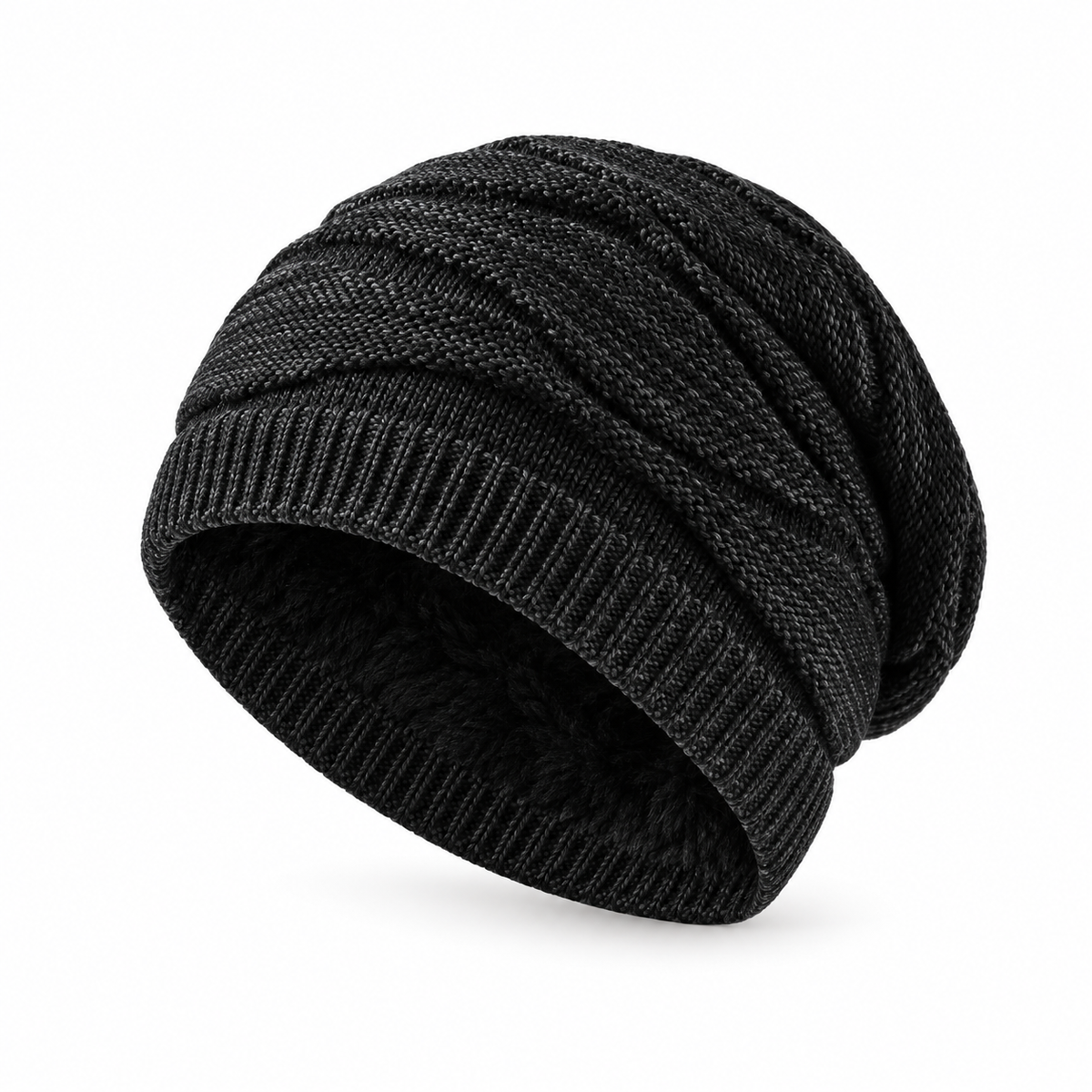 Bonnet ski homme noir doublé – bonnet seul
