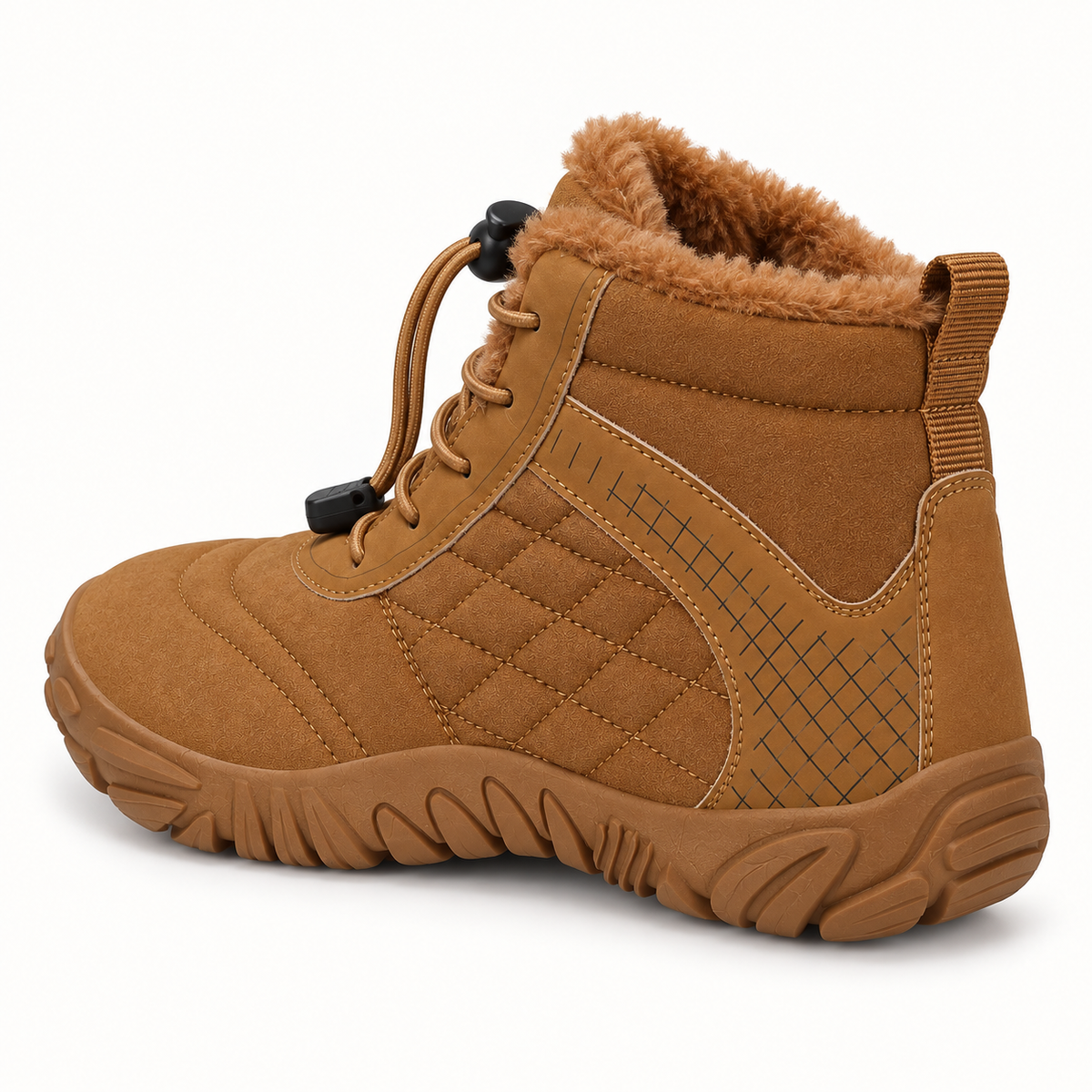 Botte de randonnée beige marron – vue arrière du maintien de cheville