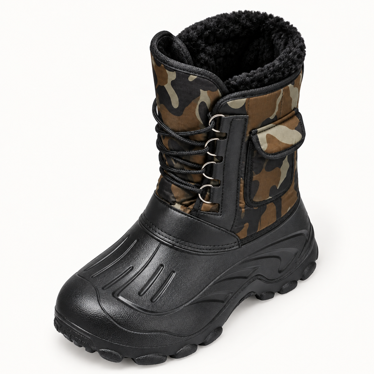 Botte randonnée neige homme camouflage – ouverture et doublure