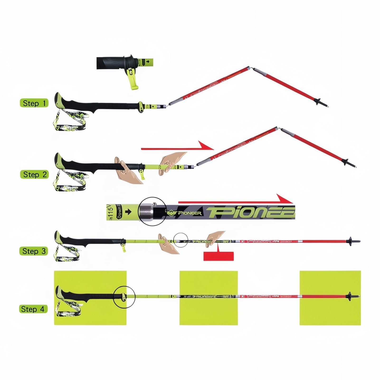 Batons De Randonnée Carbone 2 Brins
