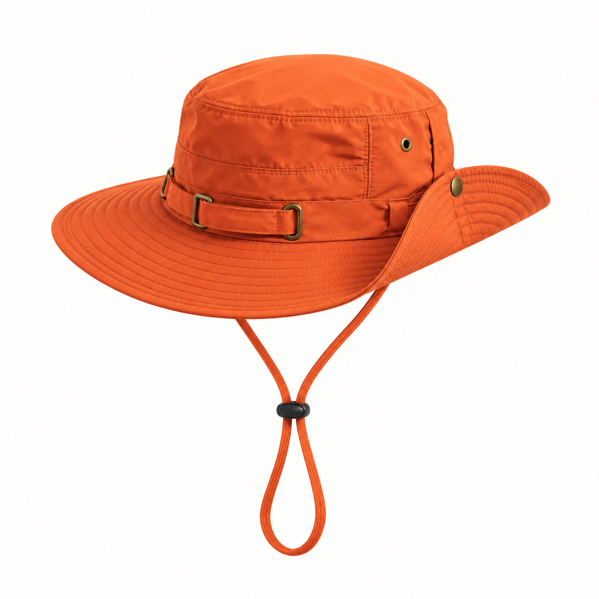 Chapeau de pluie randonnée orange – bord relevé