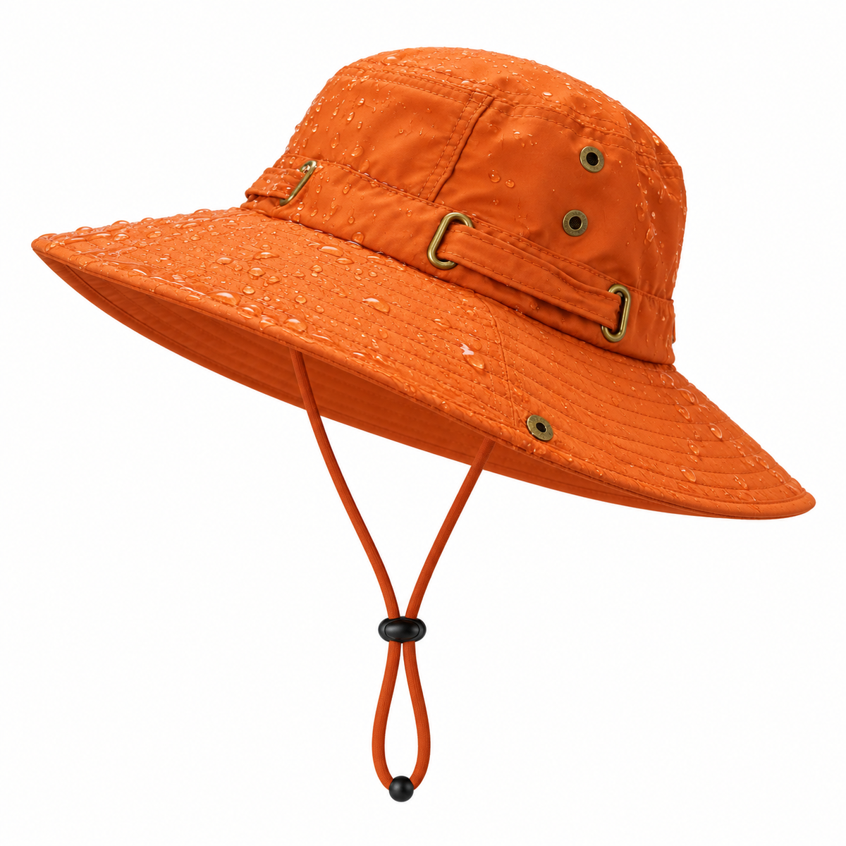 Chapeau de pluie randonnée orange – profil