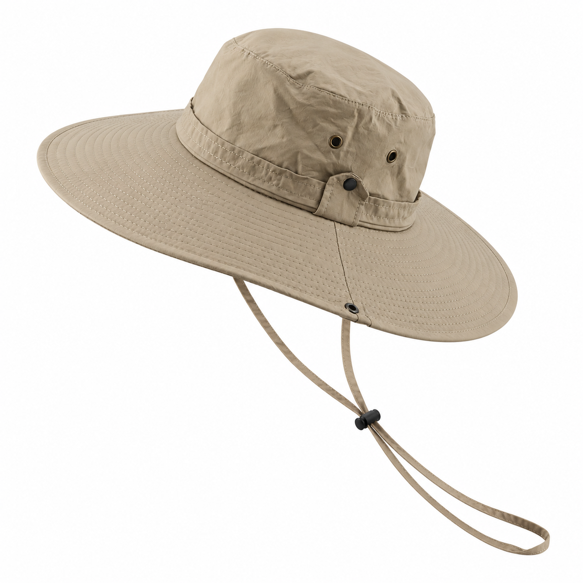 Chapeau de randonnee impermeable kaki jugulaire