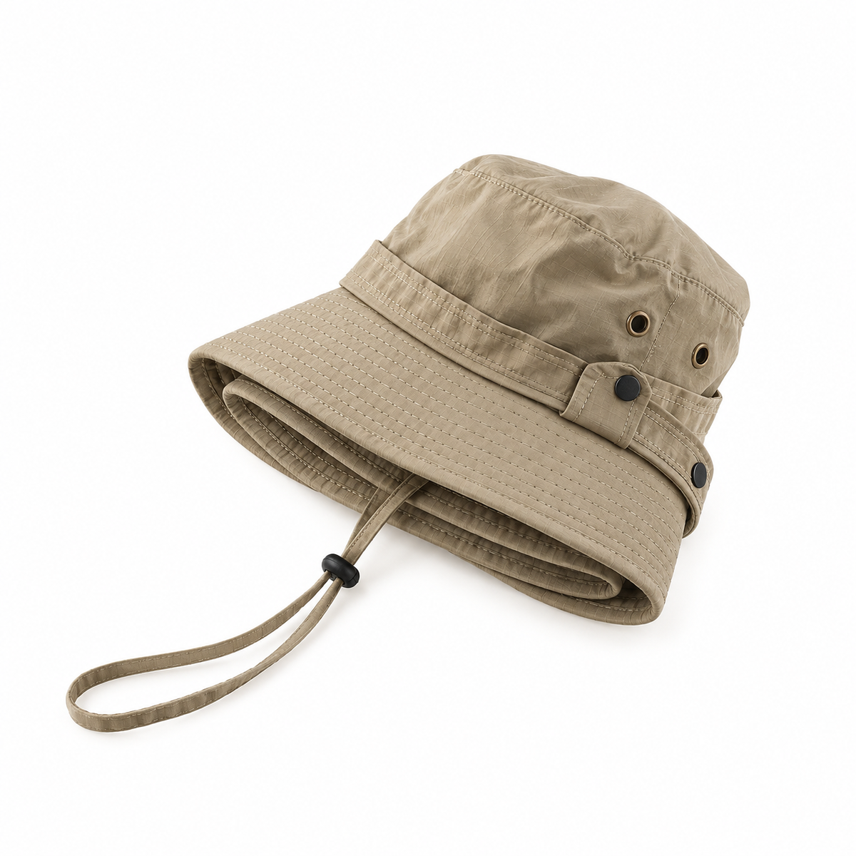 Chapeau de randonnee impermeable kaki plie