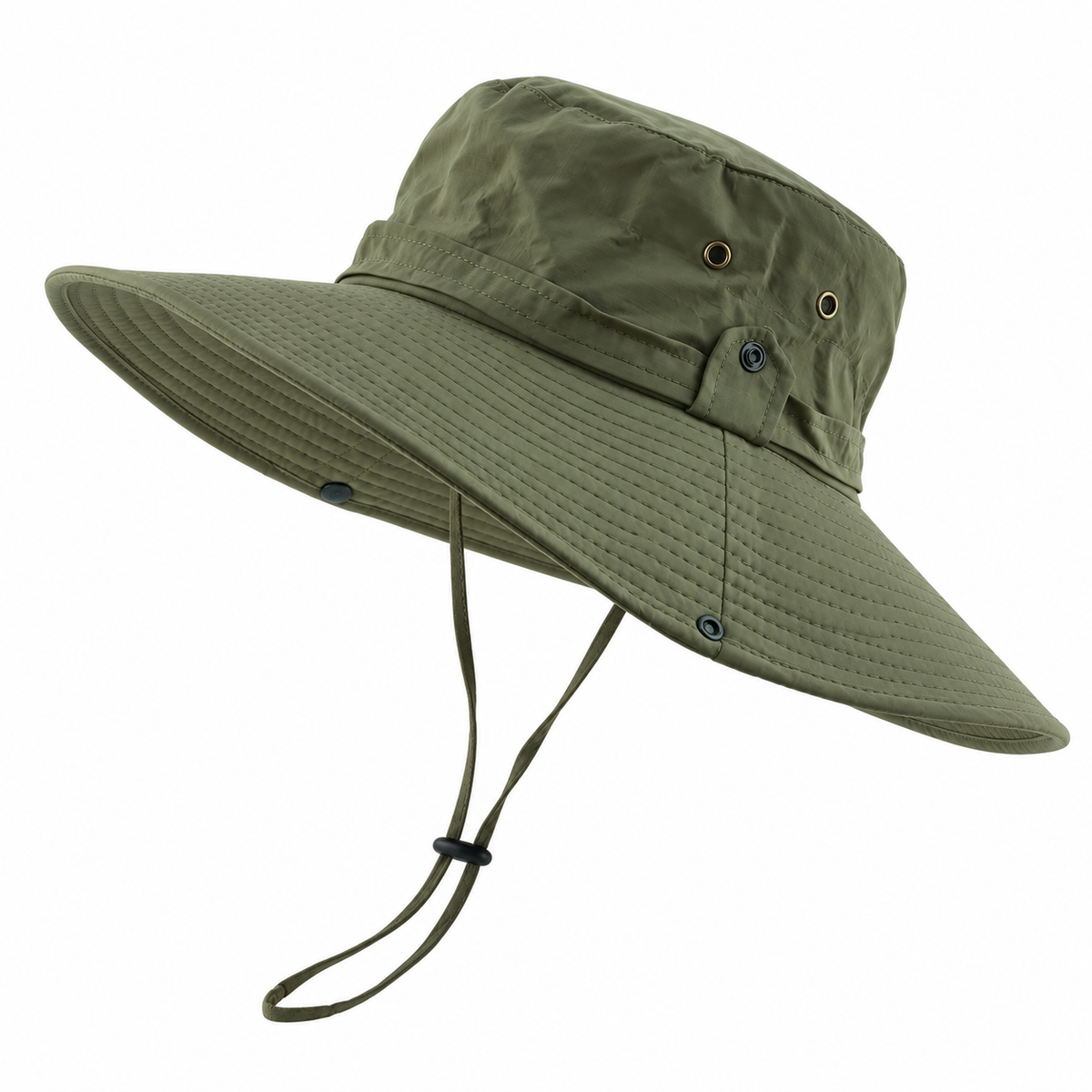 Chapeau de randonnee impermeable vert armee packshot