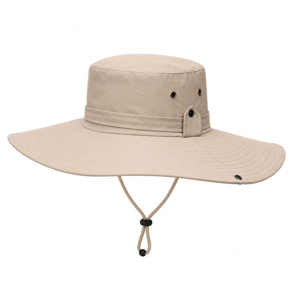 Chapeau explorateur beige trois quarts arriere – vue produit