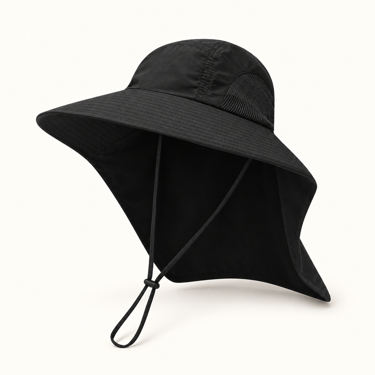 Chapeau léger randonnée protection nuque – packshot noir