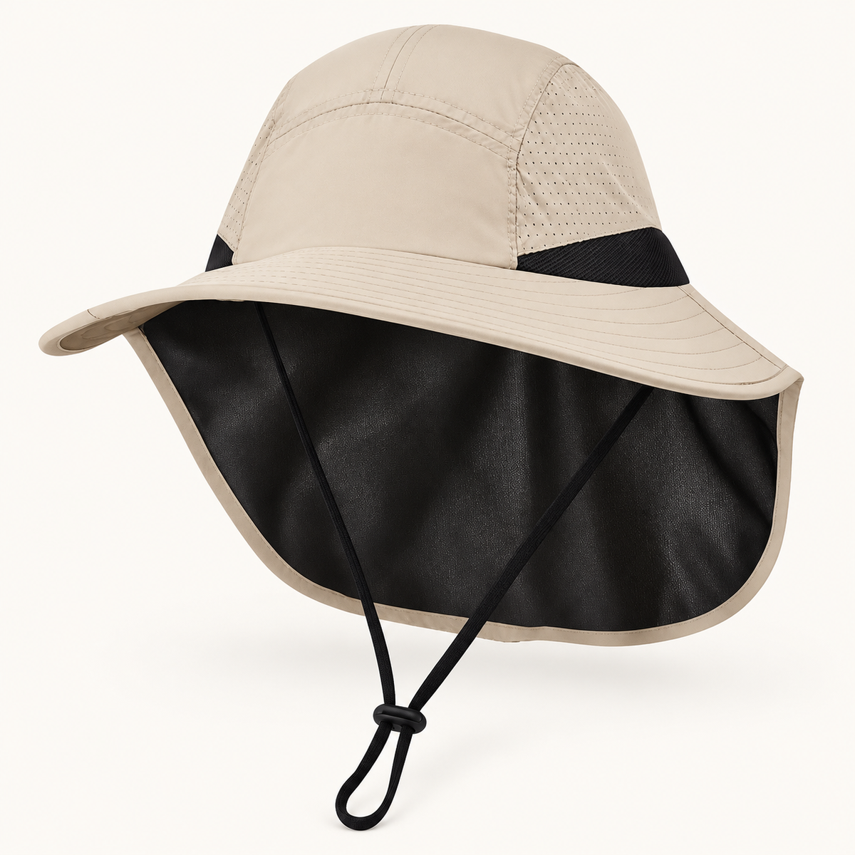 Chapeau randonnée protège nuque – packshot beige