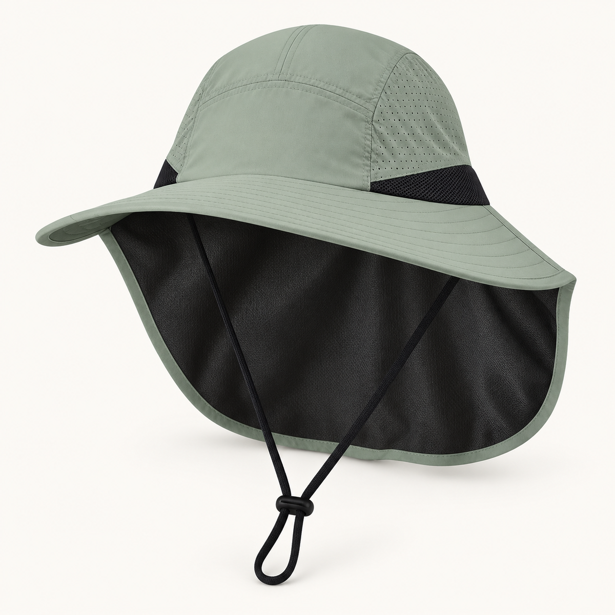 Chapeau randonnée protège nuque – packshot vert sauge