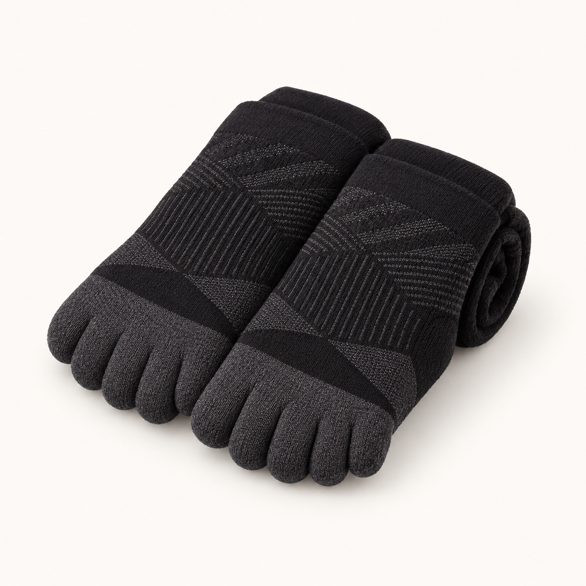 Chaussettes 5 doigts randonnée – paire roulee