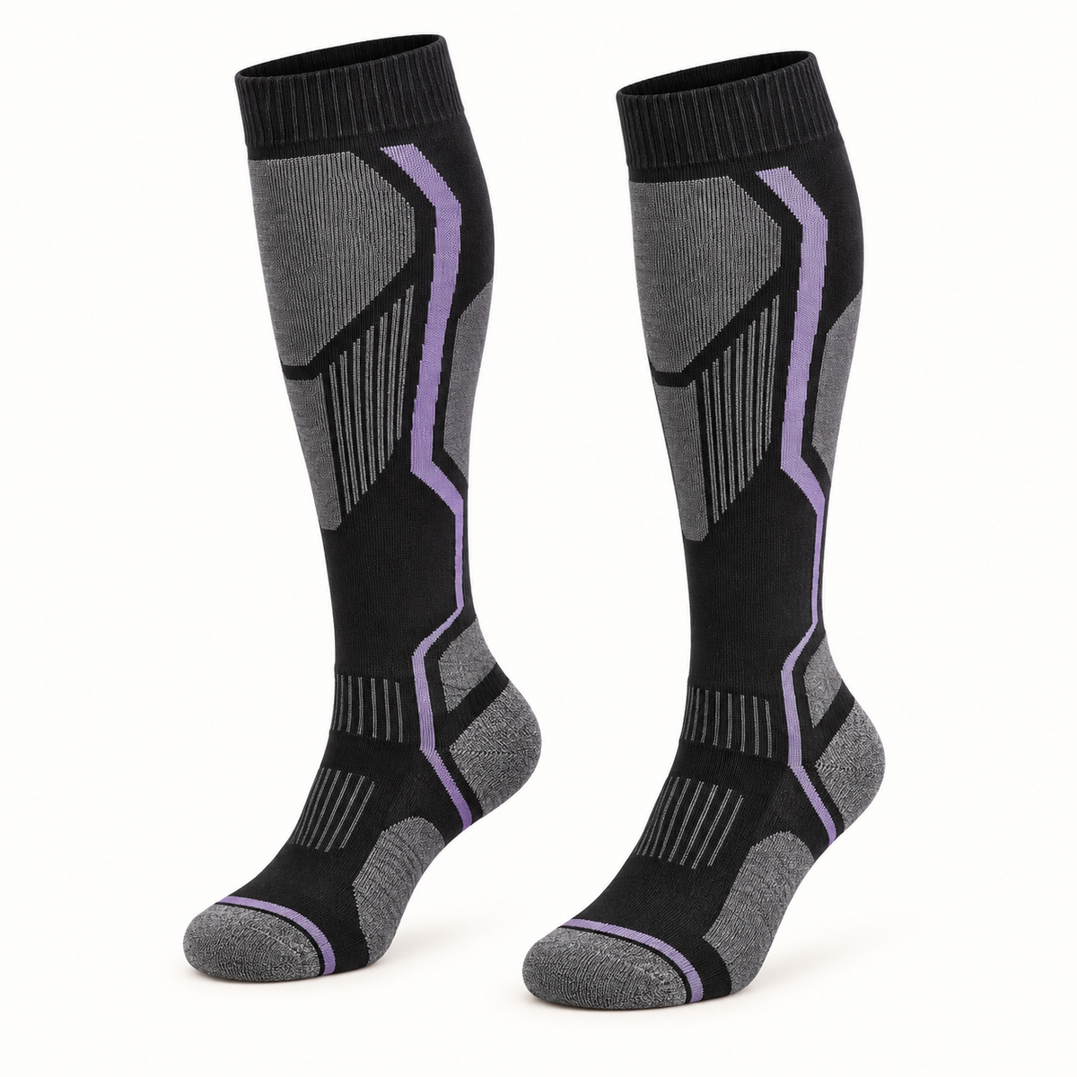 Chaussette Grande Randonnée — packshot variante noir et lavande