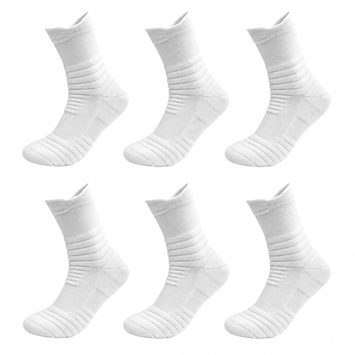 Chaussette randonnée coton homme blanche longue – lot de trois paires