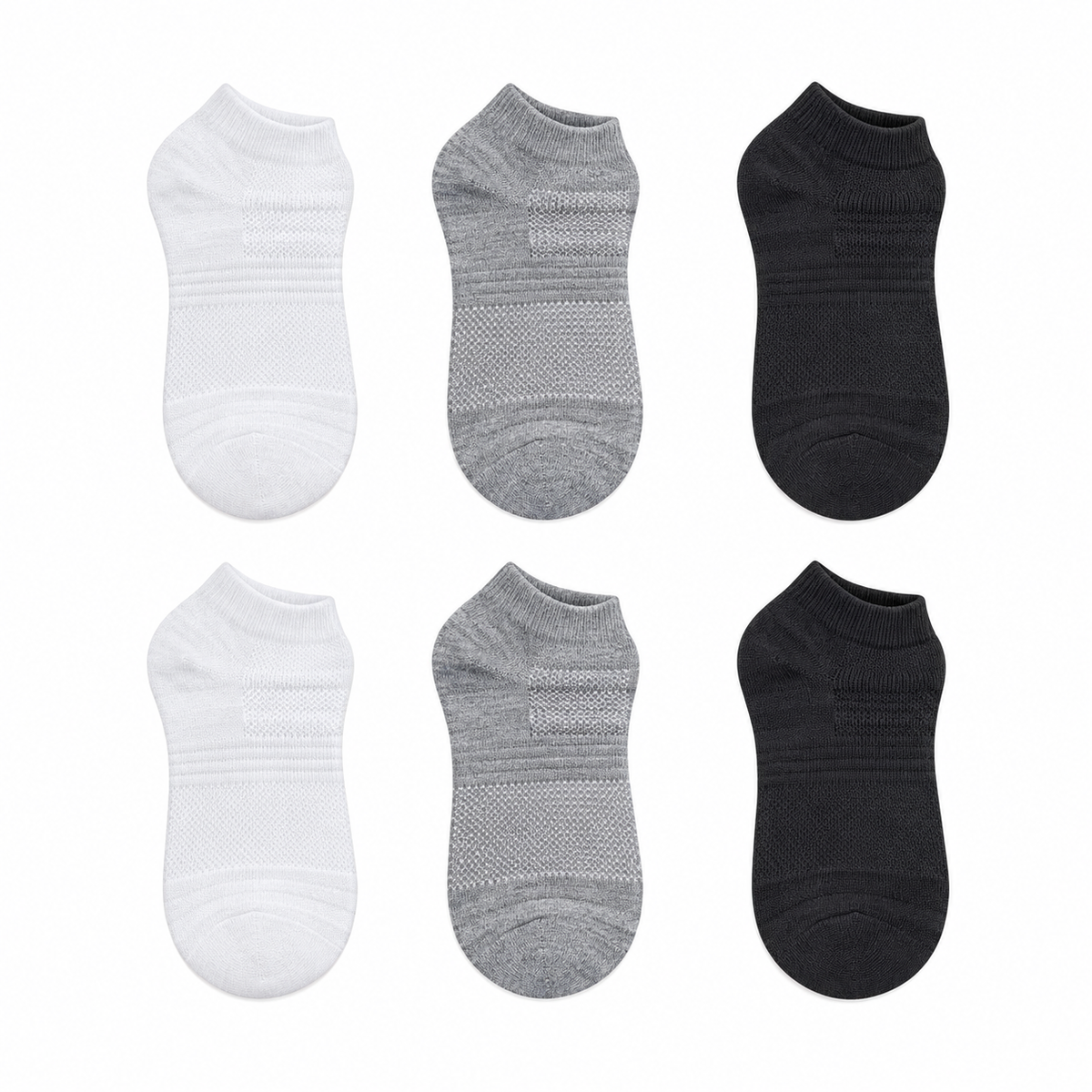 Chaussettes randonnée coton homme courtes multicolores entièrement posées à plat