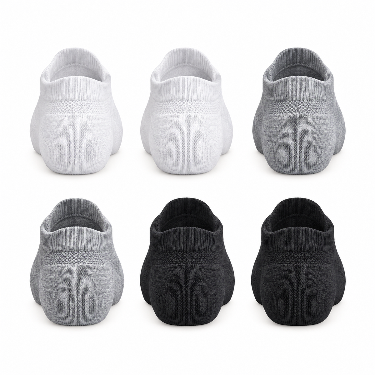 Chaussettes randonnée coton homme courtes – vue arrière du lot multicolore