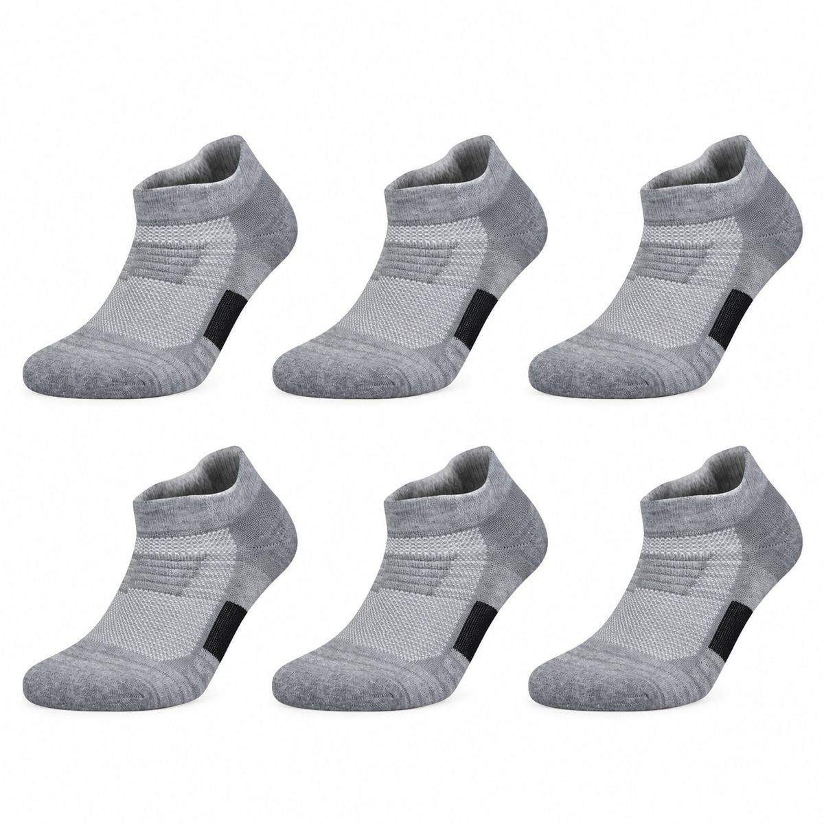 Chaussette randonnée coton homme grise courte – lot de trois paires