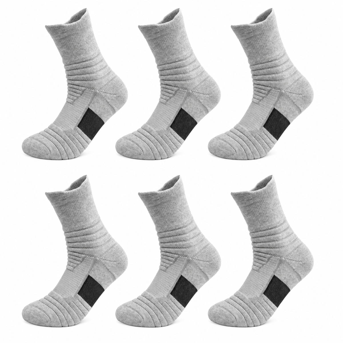 Chaussette randonnée coton homme grise longue – lot de trois paires