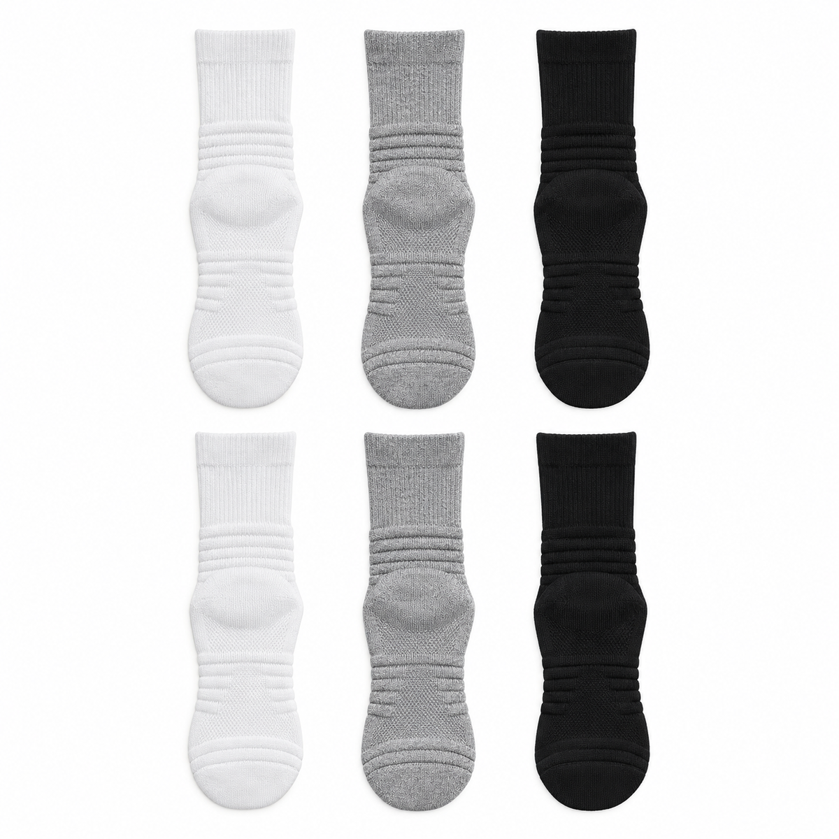Chaussettes randonnée coton homme longues multicolores entièrement posées à plat