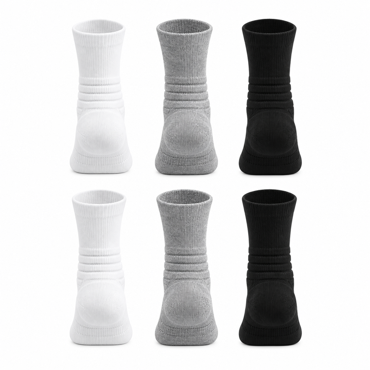 Chaussettes randonnée coton homme longues – vue arrière du lot multicolore