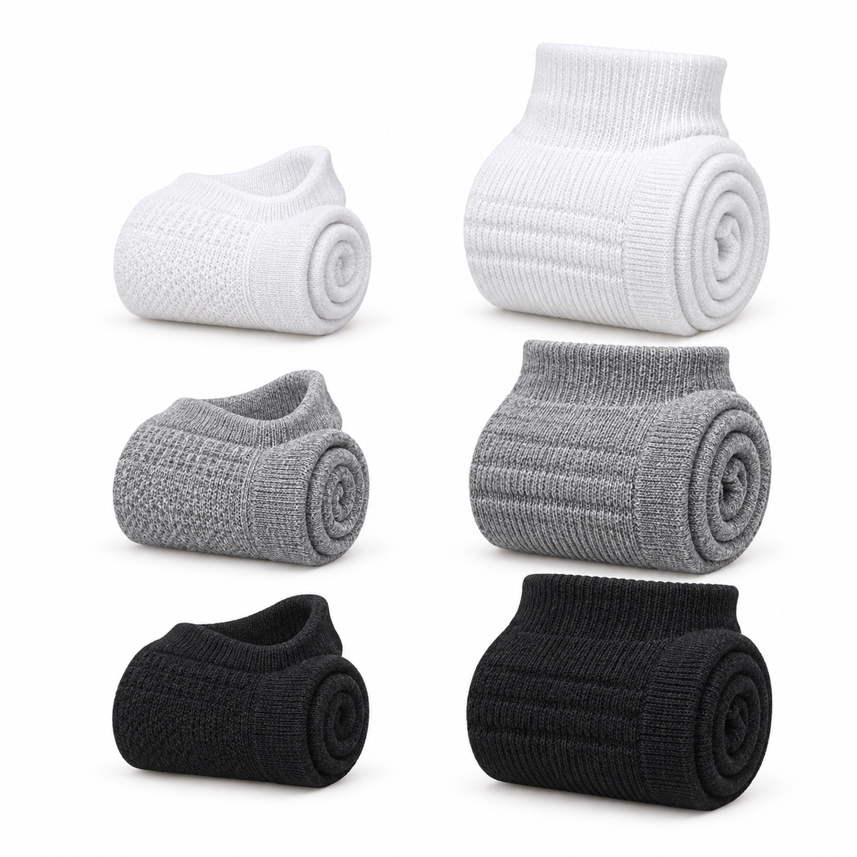 Chaussettes randonnée coton homme courtes et longues roulées par couleur